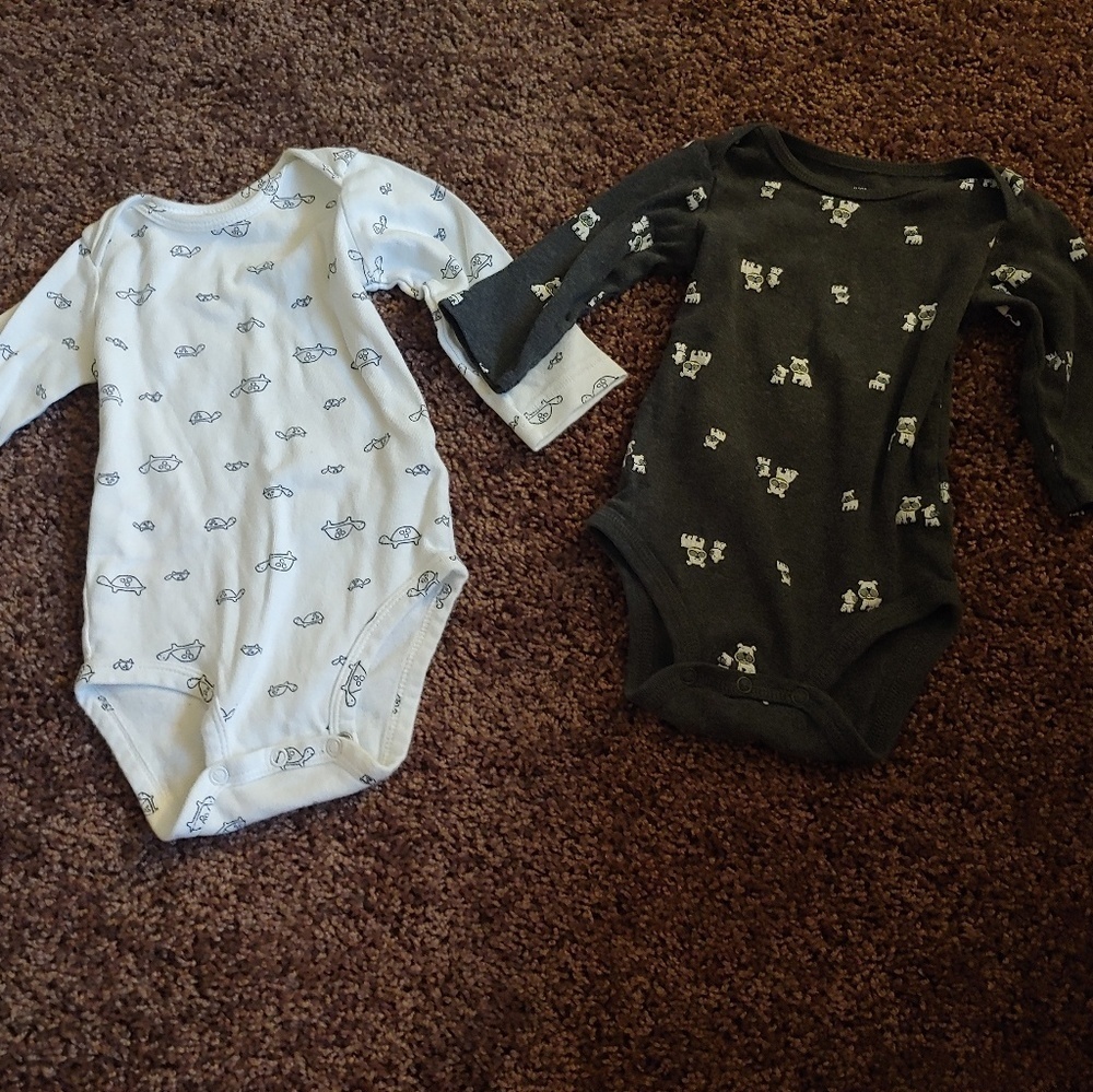 Carter's turtles and puppies onesies
